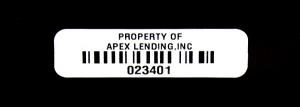 Polyester barcode asset label