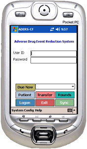 ADERS ® PDA Login Screen