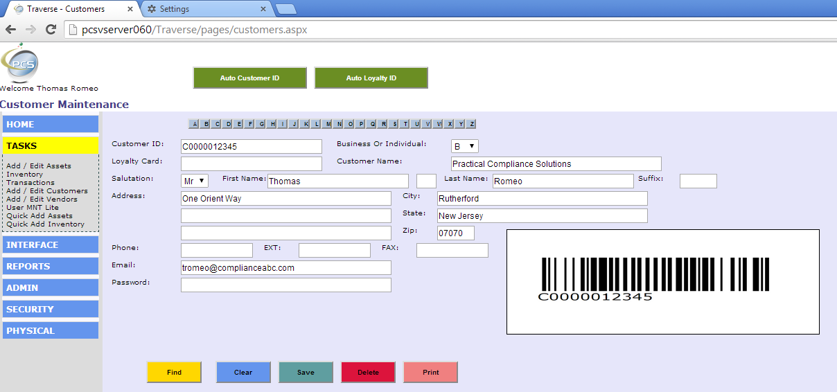 Traverse allows you to assign assets to customer.  We can also build in loyalty rewards.